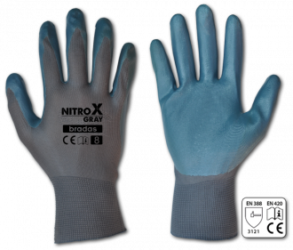 Rękawice ochronne NITROX GRAY nitryl, rozmiar 8,