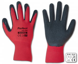 Rękawice ochronne PERFECT GRIP RED lateks, rozmiar 9