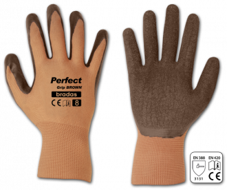 Rękawice ochronne PERFECT GRIP BROWN lateks, rozmiar 8